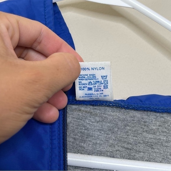 Vintage Russell Athletic Pullover Jacket Windbreaker Hoodie Quarter Zip USA - Picture 5 of 7